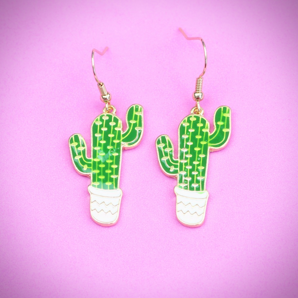 Cactus Earrings - Ice Cream Cake