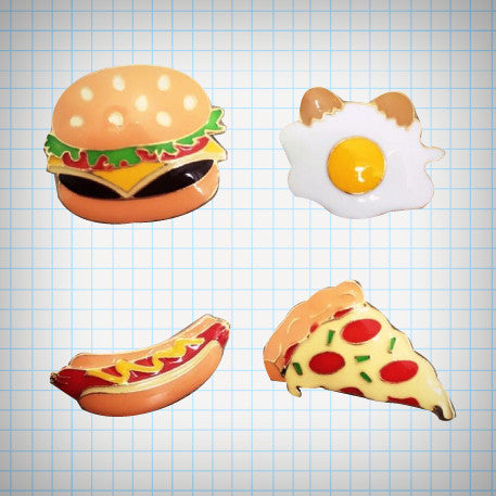 Glossy Greasy Food Enamel Pins (4 Designs) - Ice Cream Cake