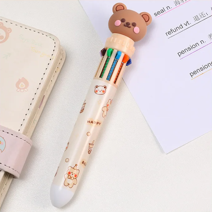 10 Colour Teddy Bear Pen (4 Designs) – Ice Cream Cake