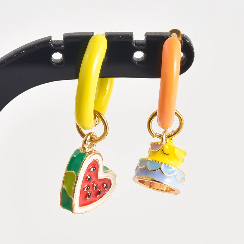Mismatched Dopamine Charm Earrings (25 Designs) - Ice Cream Cake