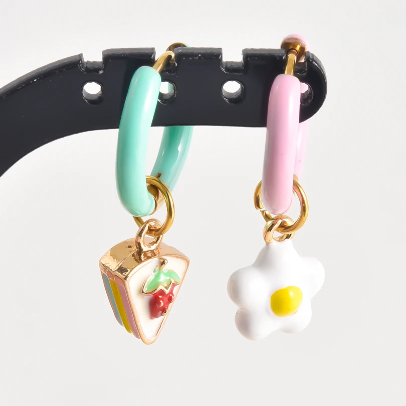 Mismatched Dopamine Charm Earrings (25 Designs) - Ice Cream Cake