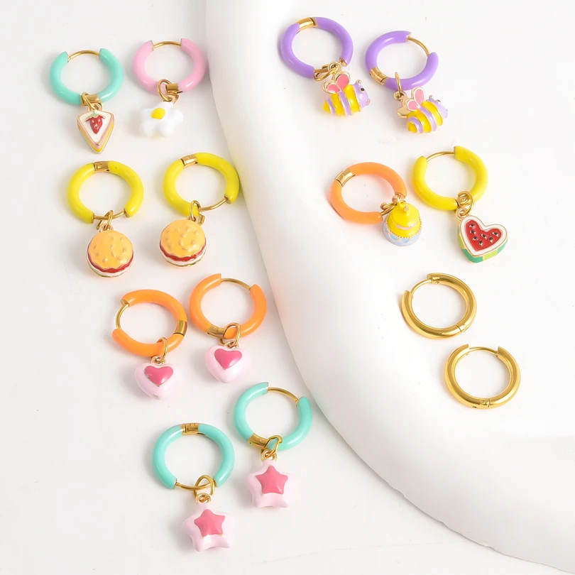Mismatched Dopamine Charm Earrings (25 Designs) - Ice Cream Cake