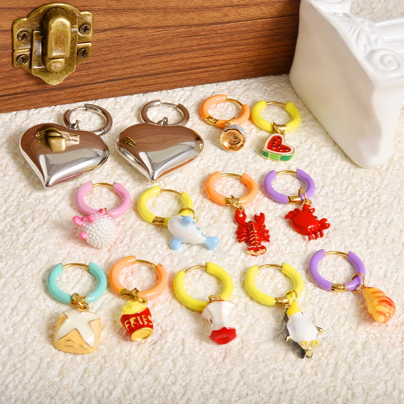 Mismatched Dopamine Charm Earrings (25 Designs) - Ice Cream Cake
