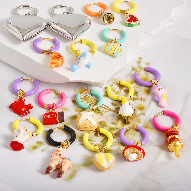 Mismatched Dopamine Charm Earrings (25 Designs) - Ice Cream Cake