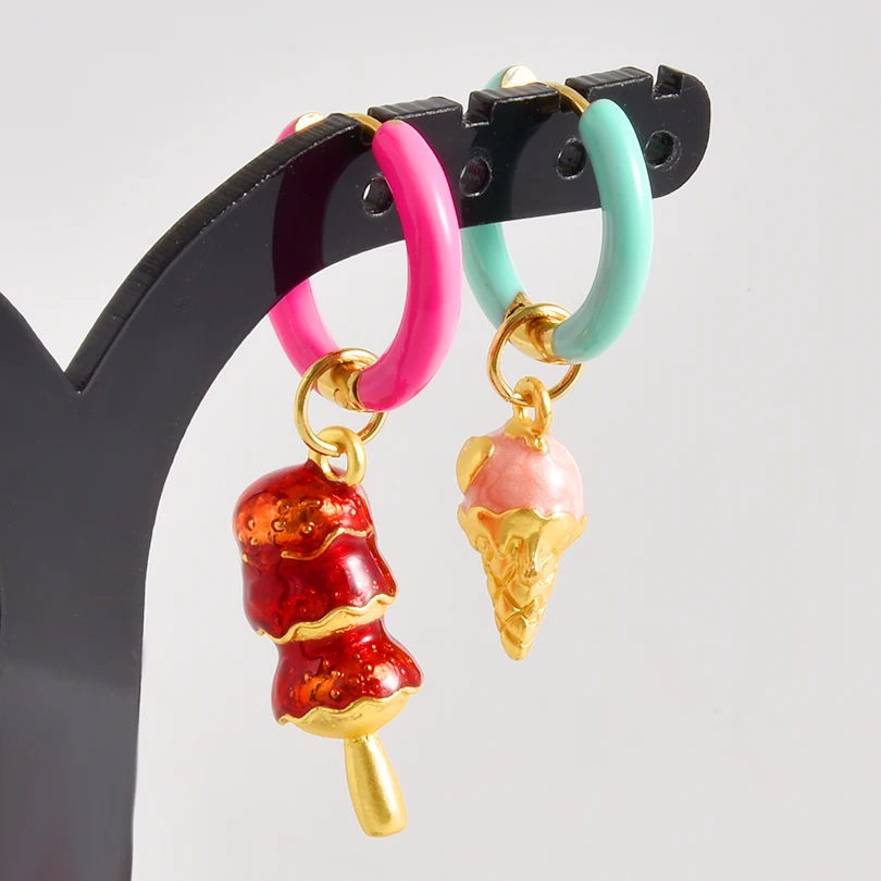 Mismatched Dopamine Charm Earrings (25 Designs) - Ice Cream Cake