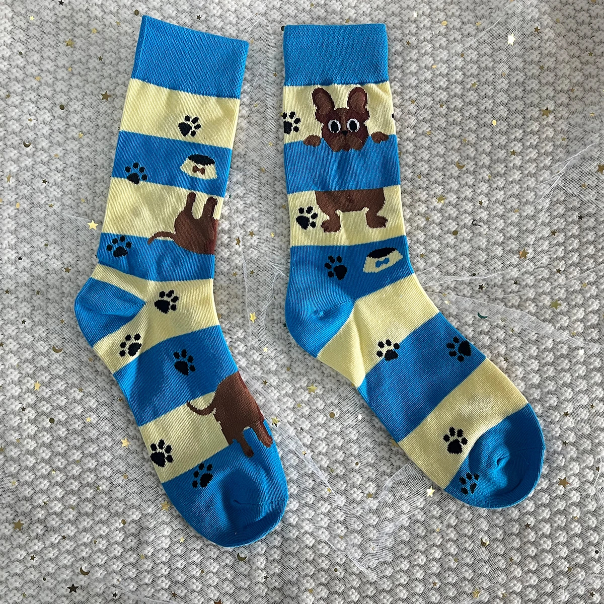 French Bulldog Crew Socks - Ice Cream Cake