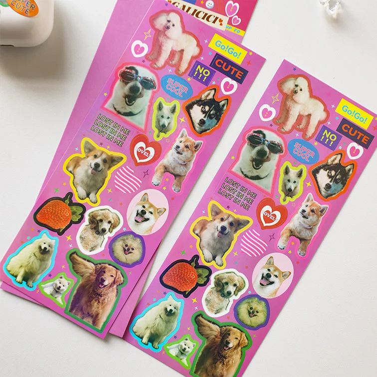 y2k Animal Photo Sticker Sheet (5 Designs)