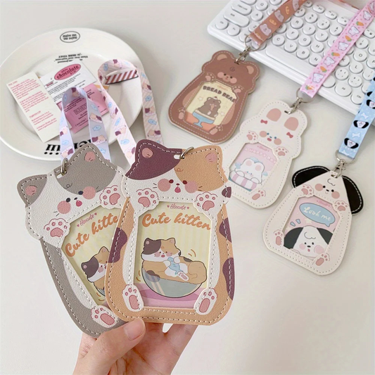 Animal Card Holder with Lanyard (5 Designs) - Ice Cream Cake