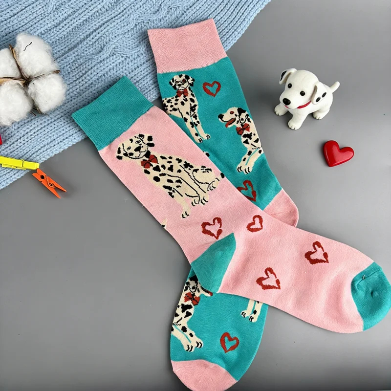 Mismatched Dalmatian Crew Socks - Ice Cream Cake