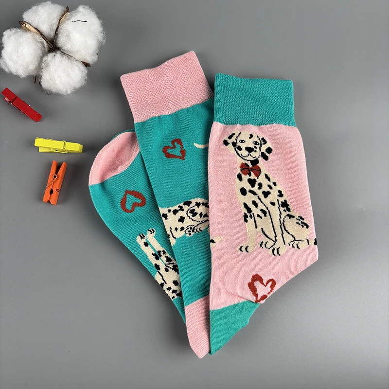 Mismatched Dalmatian Crew Socks - Ice Cream Cake