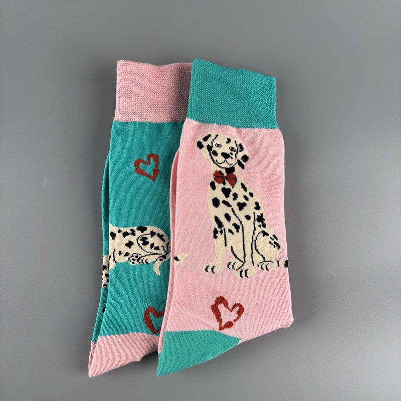 Mismatched Dalmatian Crew Socks - Ice Cream Cake