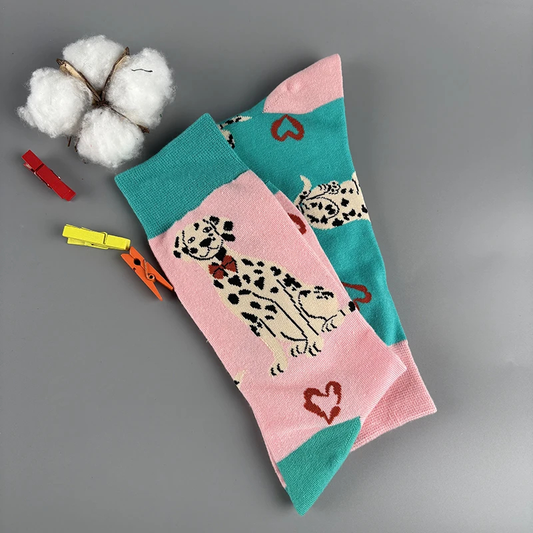 Mismatched Dalmatian Crew Socks - Ice Cream Cake