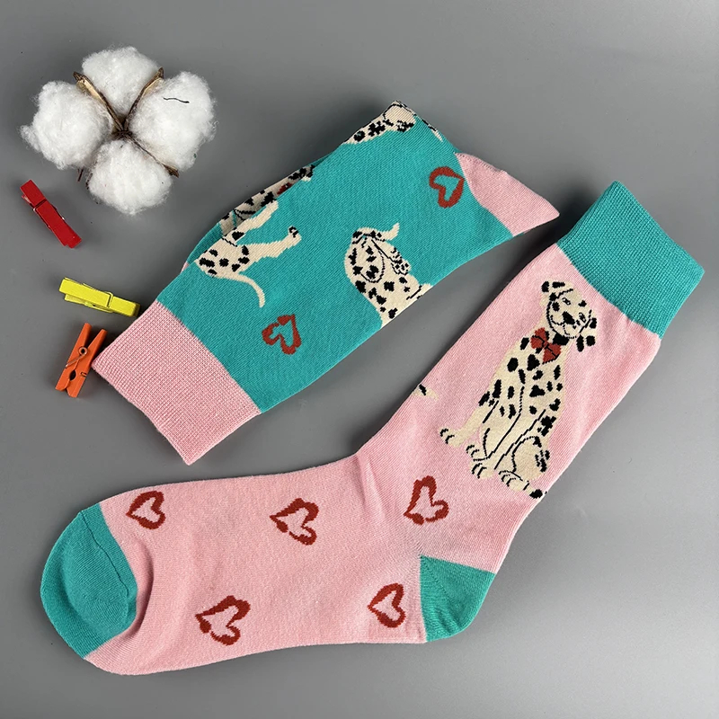 Mismatched Dalmatian Crew Socks - Ice Cream Cake