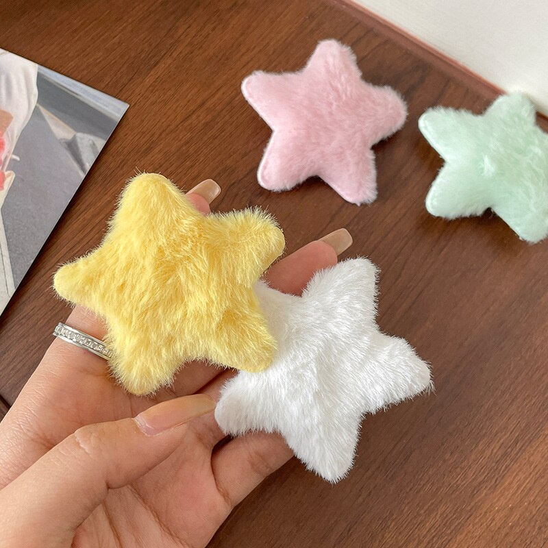 Plush Star Hair Clips (4 Colours)