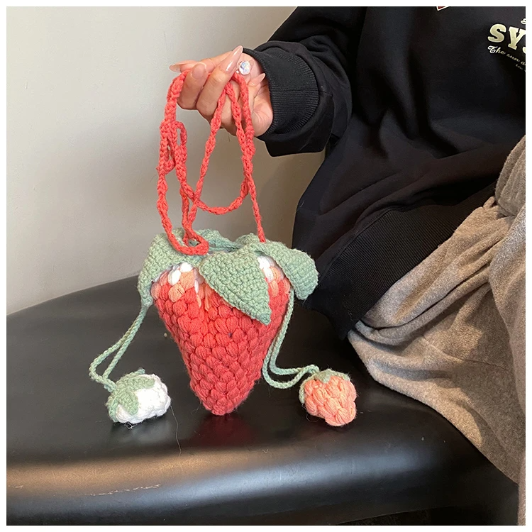 Crochet Strawberry Mini Purse (2 Colours)