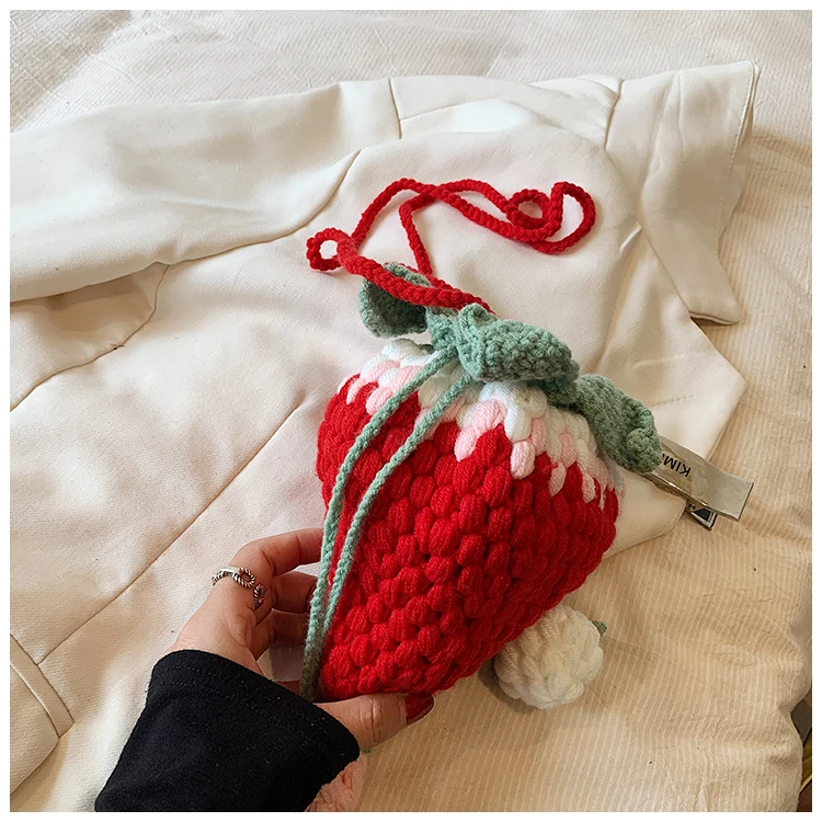 Crochet Strawberry Mini Purse (2 Colours)