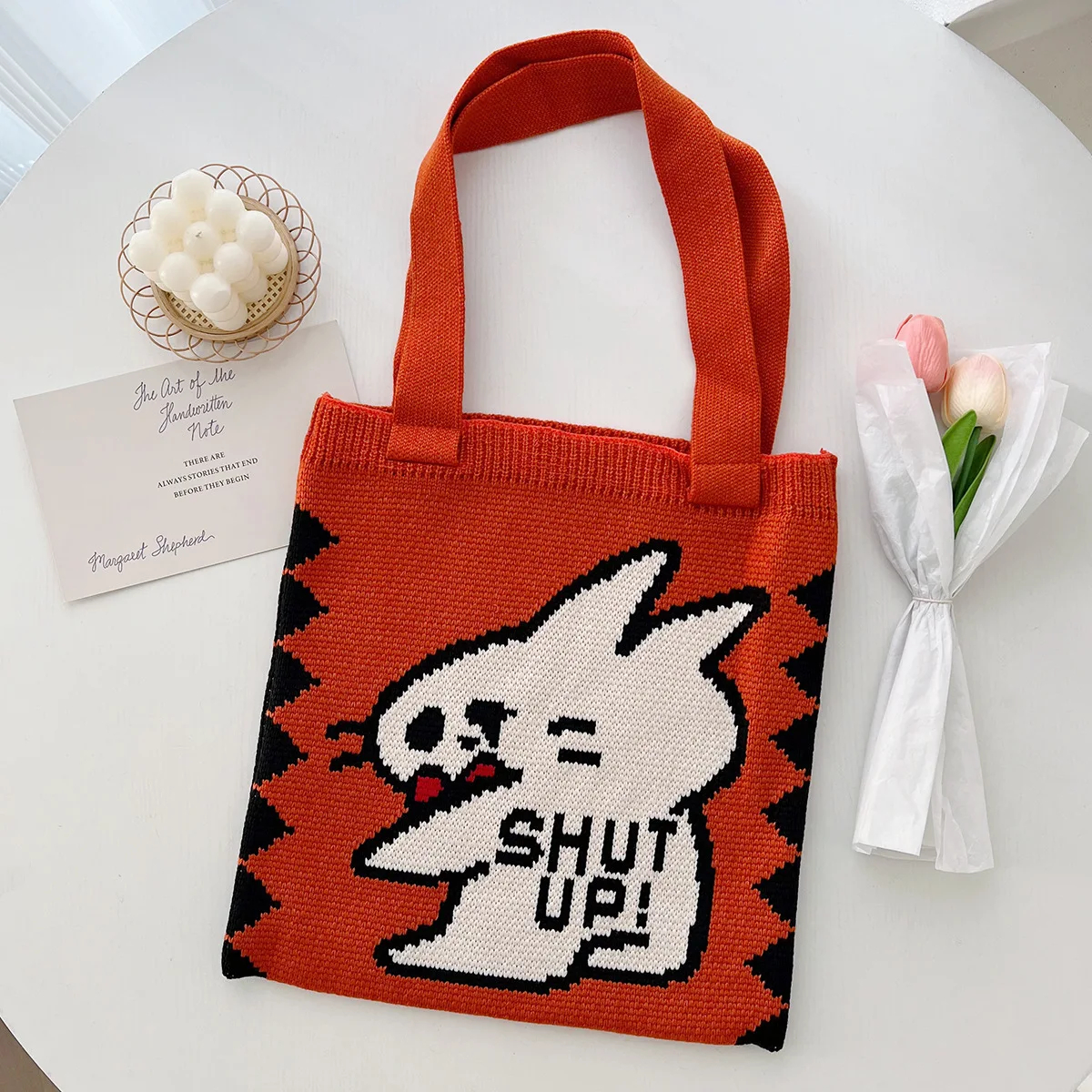 Knitted Bunny Tote (5 Designs) - Ice Cream Cake