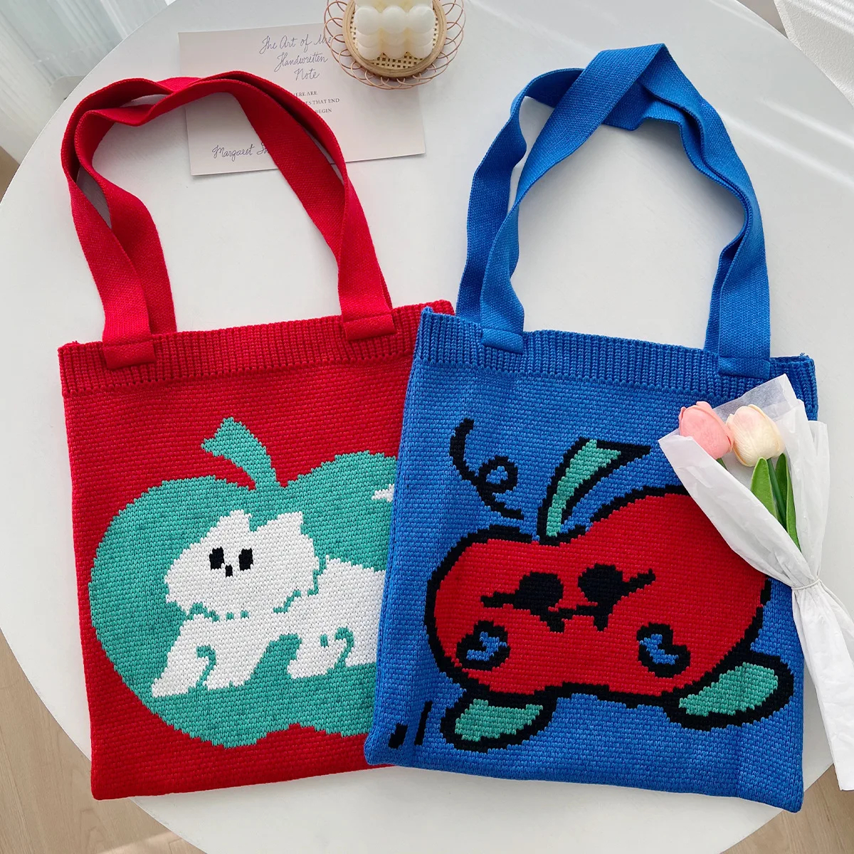 Knitted Bunny Tote (5 Designs) - Ice Cream Cake