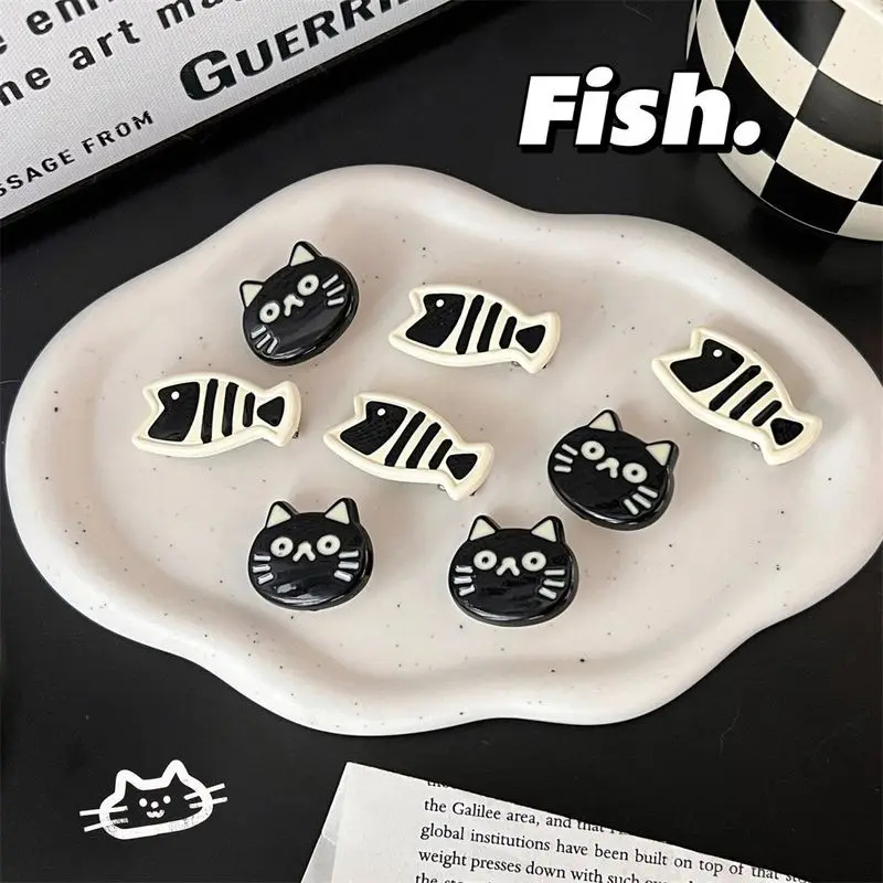 Fish and Cat Mini Hair Clip Set - Ice Cream Cake