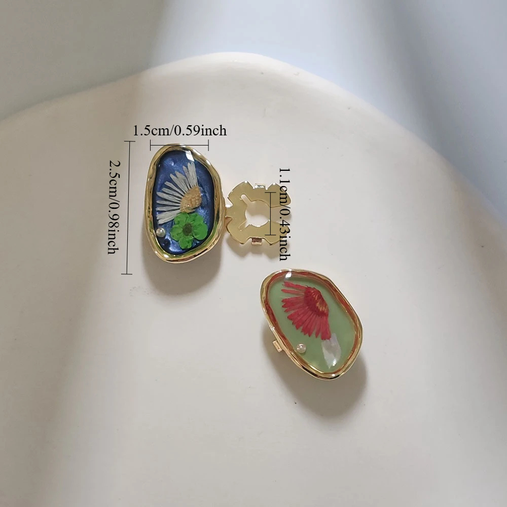 Dried Flower Button Studs Cover Set (2 pcs) - Ice Cream Cake