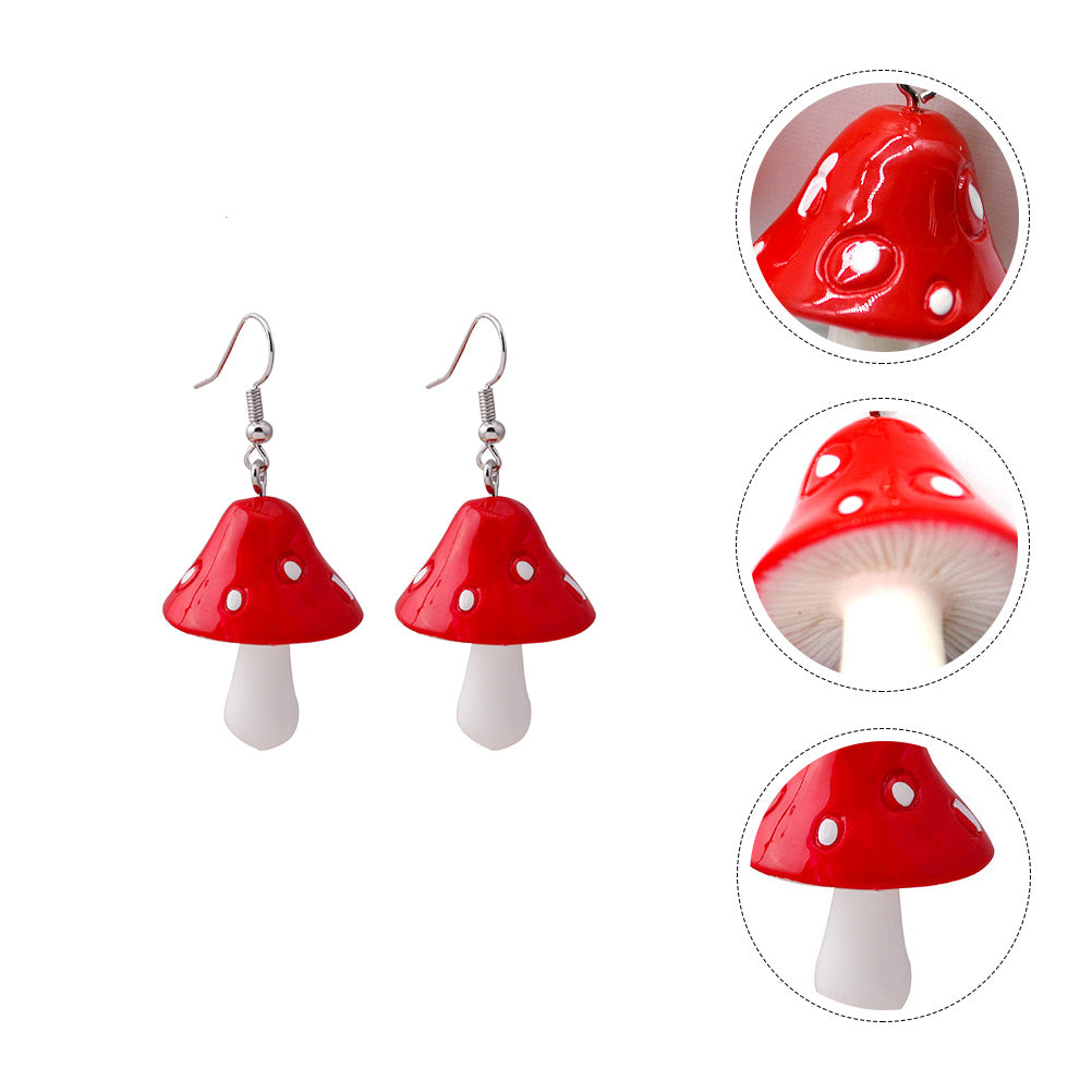 Cap Mushroom Earrings - Ice Cream Cake