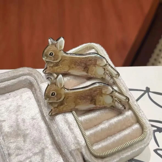 Cottagecore Bunnies Hair Claw Clip Set (2 pcs) - Ice Cream Cake