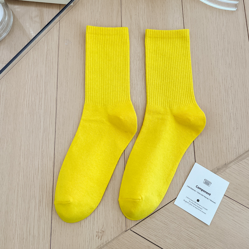 Pop Colour Rib Crew Socks (33 colours)