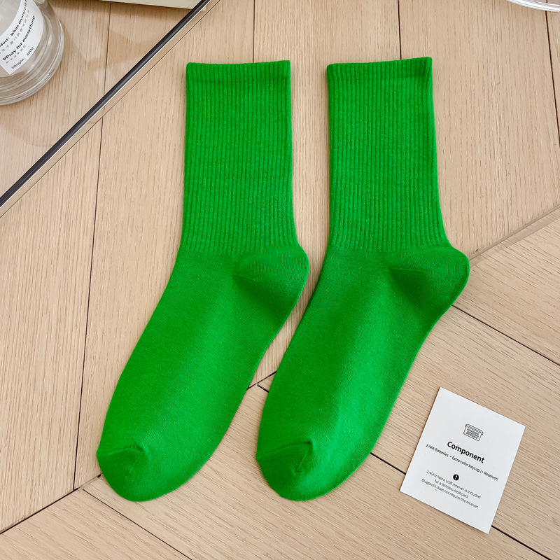 Pop Colour Rib Crew Socks (33 colours)