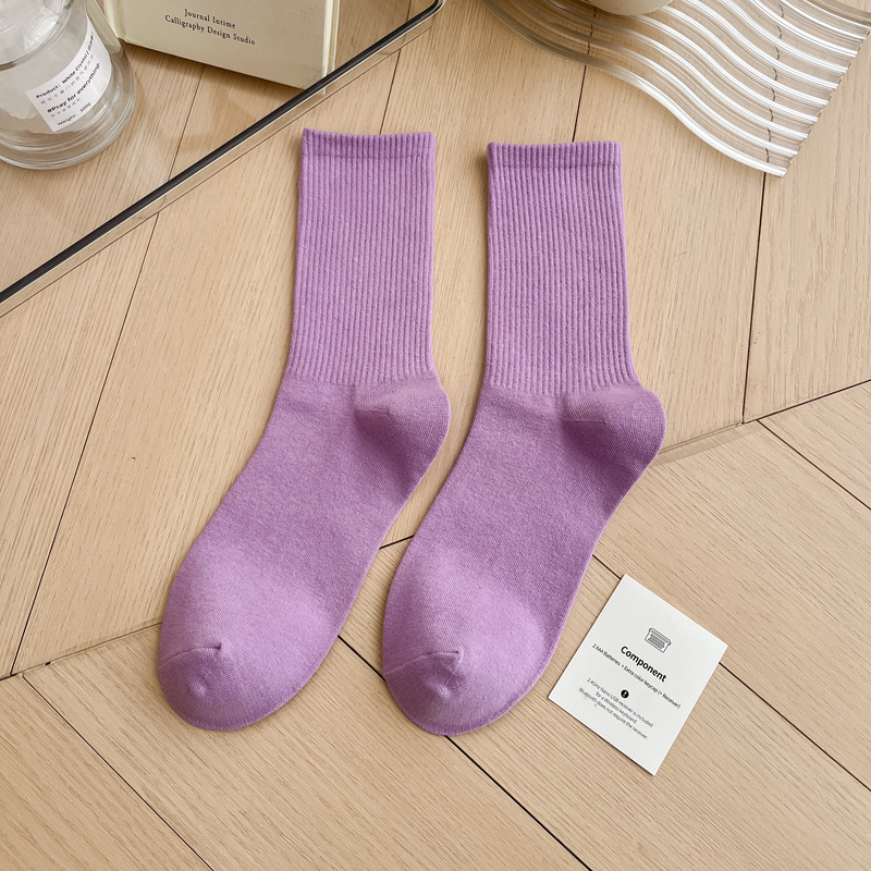 Pop Colour Rib Crew Socks (33 colours)
