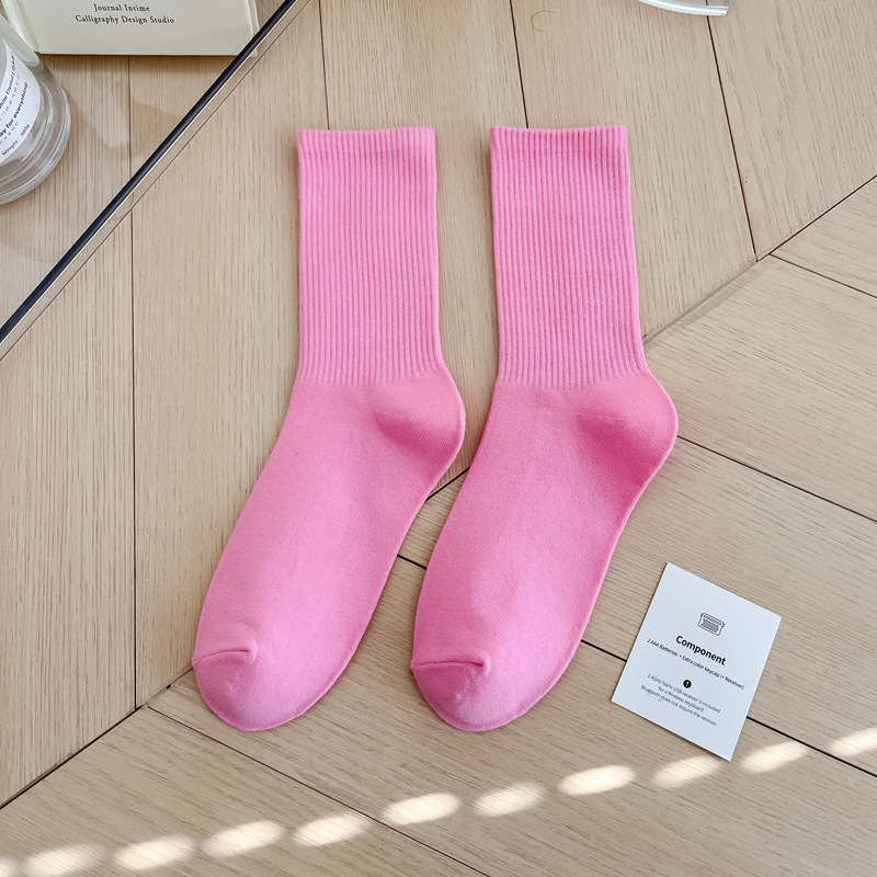 Pop Colour Rib Crew Socks (33 colours)
