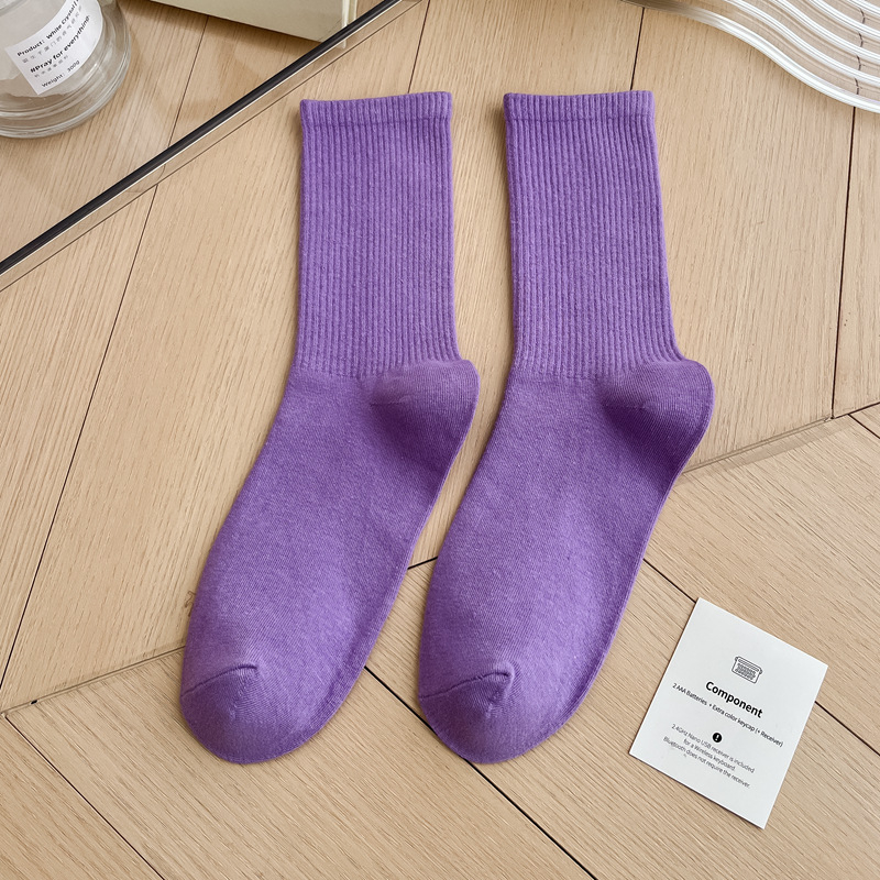 Pop Colour Rib Crew Socks (33 colours)