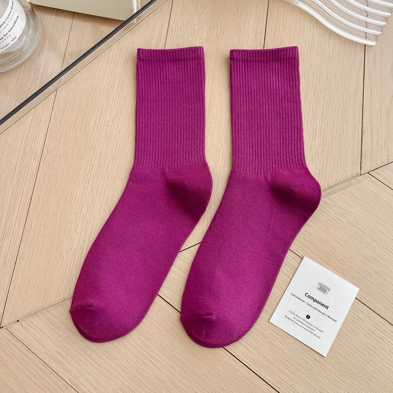 Pop Colour Rib Crew Socks (33 colours)