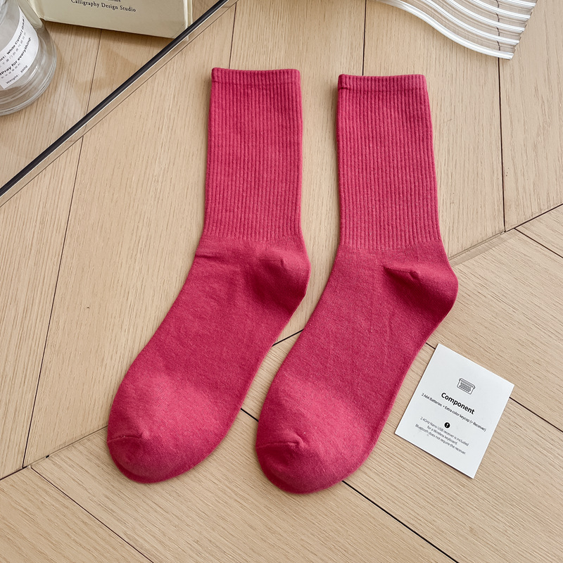 Pop Colour Rib Crew Socks (33 colours)