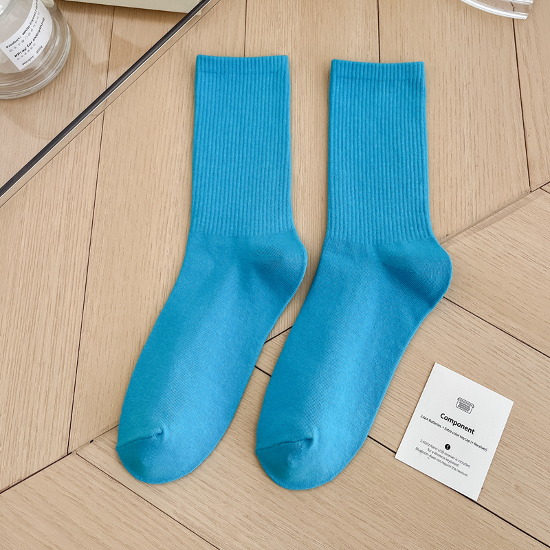 Pop Colour Rib Crew Socks (33 colours)