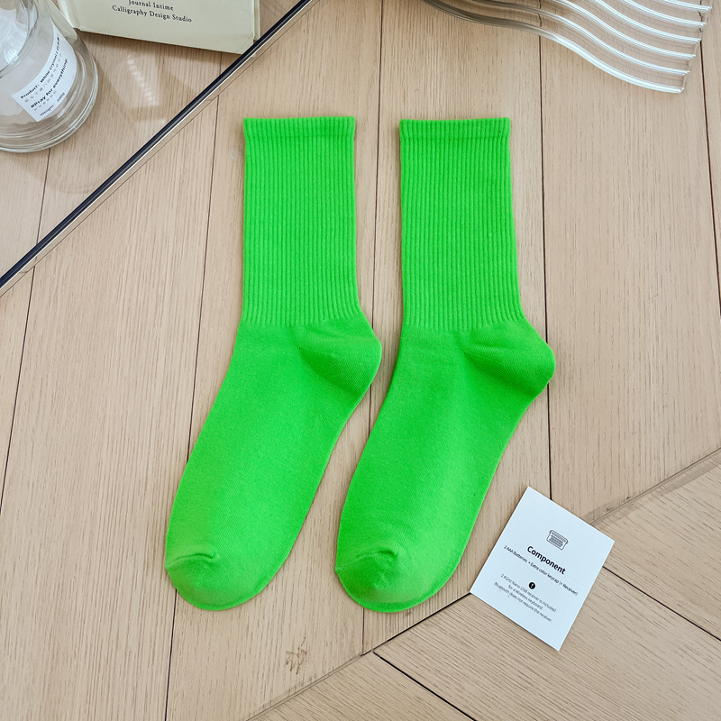 Pop Colour Rib Crew Socks (33 colours)