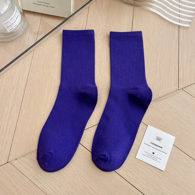 Pop Colour Rib Crew Socks (33 colours)