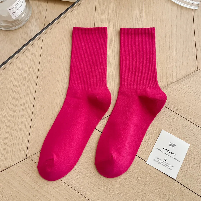 Pop Colour Rib Crew Socks (33 colours)