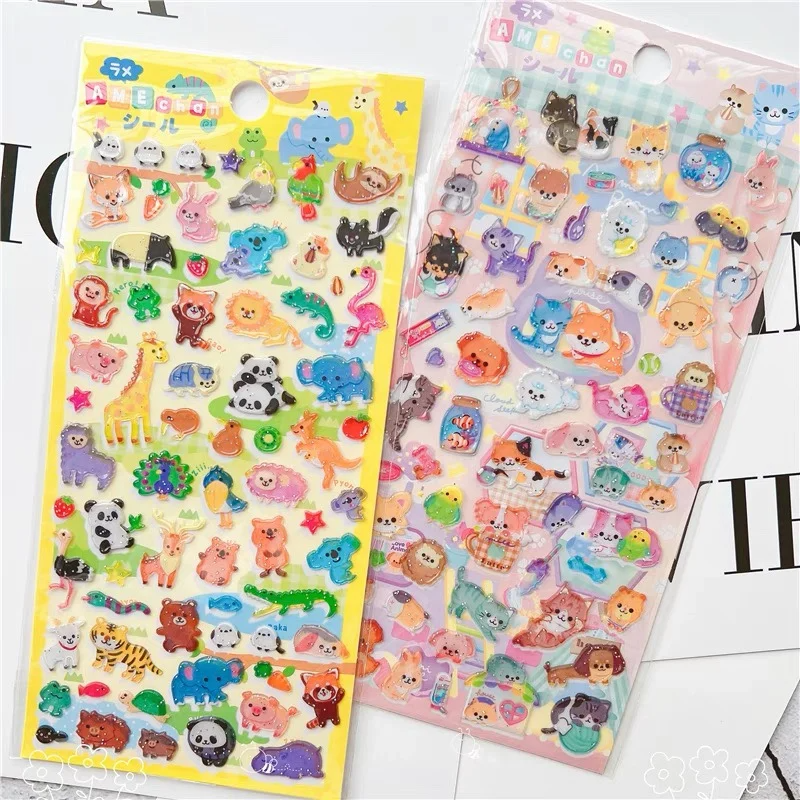 Retro Glitter Jelly Sticker Sheet Set (4 Sheets)