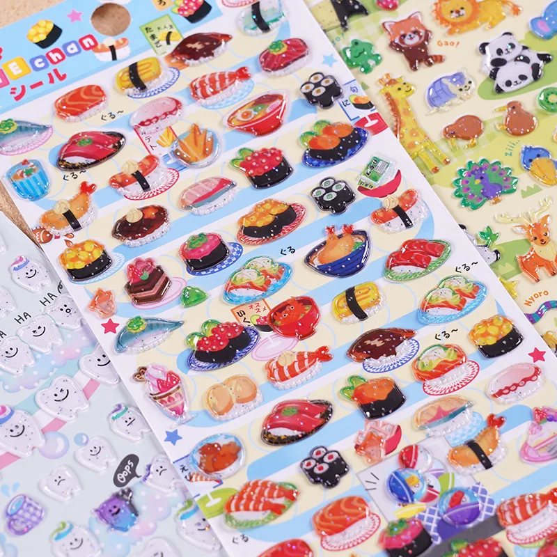 Retro Glitter Jelly Sticker Sheet Set (4 Sheets)