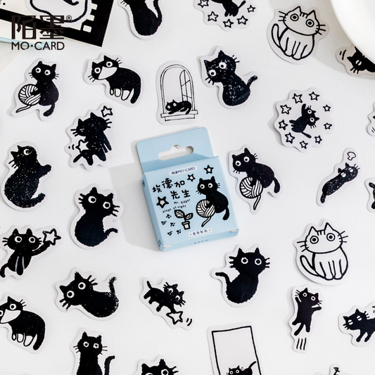 Black Cat Sticker Set (45 Stickers)