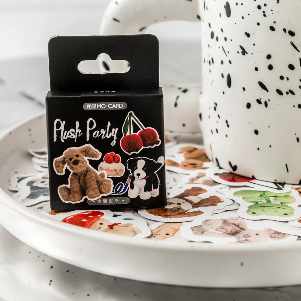 Sticker Plush Stuffed Animal Sticker Pack (45 Stickers) – Ice Cream Cake