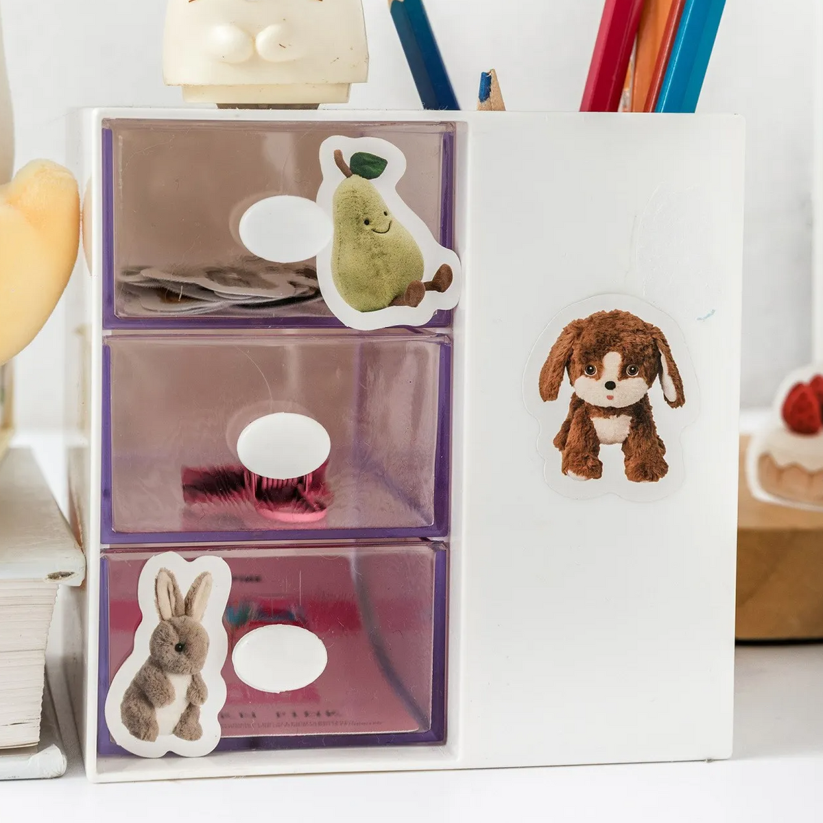 Sticker Plush Stuffed Animal Sticker Pack (45 Stickers) – Ice Cream Cake