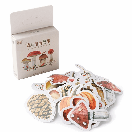 Autumn Mushroom Forest Sticker Set (45 Stickers)