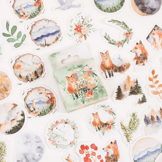 Autumn Fox Sticker Set (46 Stickers)