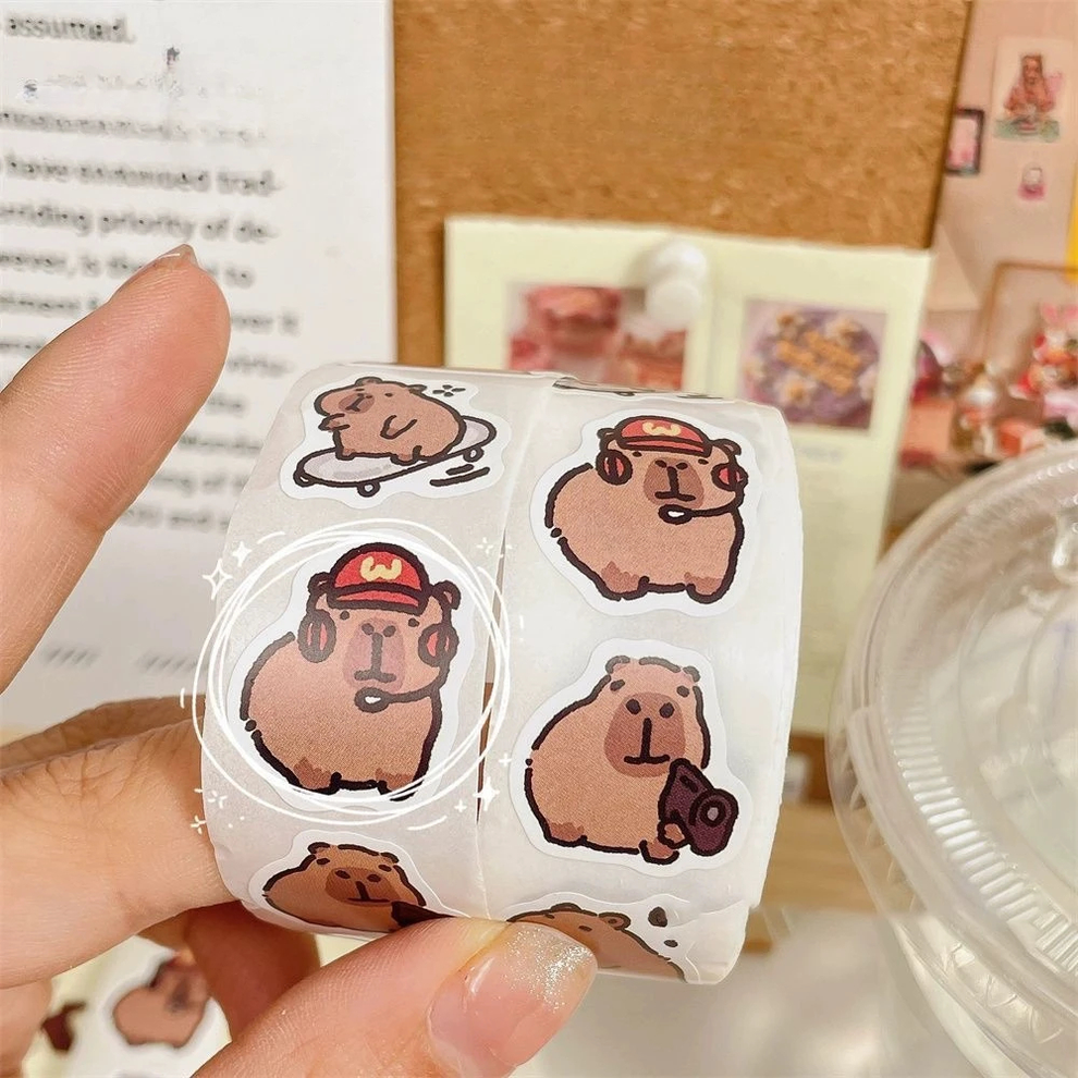 Capybara Reward Sticker Roll (500 stickers) – Ice Cream Cake