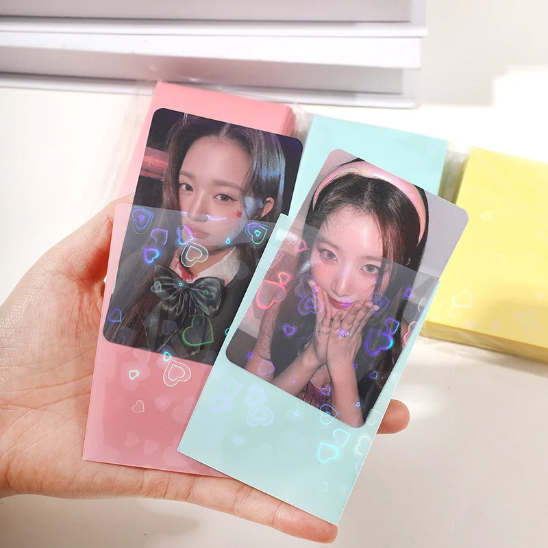 heart card sleeves Holographic Heart Photo Card Sleeves, Set of 50 (7 Colours) – Ice Cream Cake