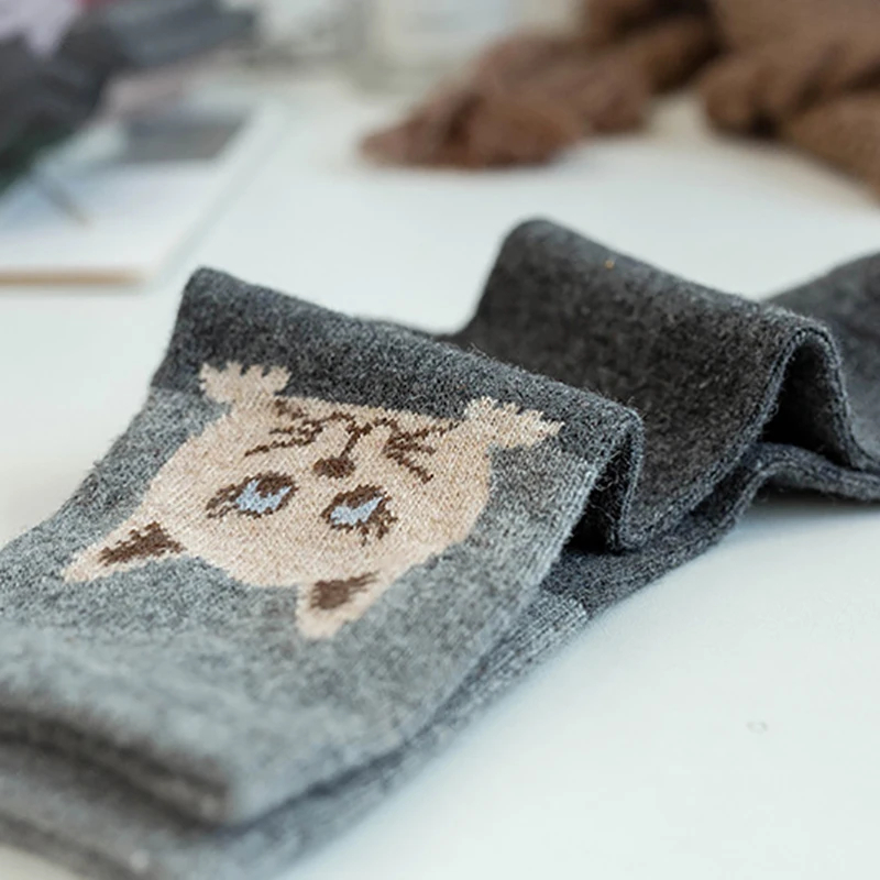 Peeking Cat Crew Socks, Set of 5