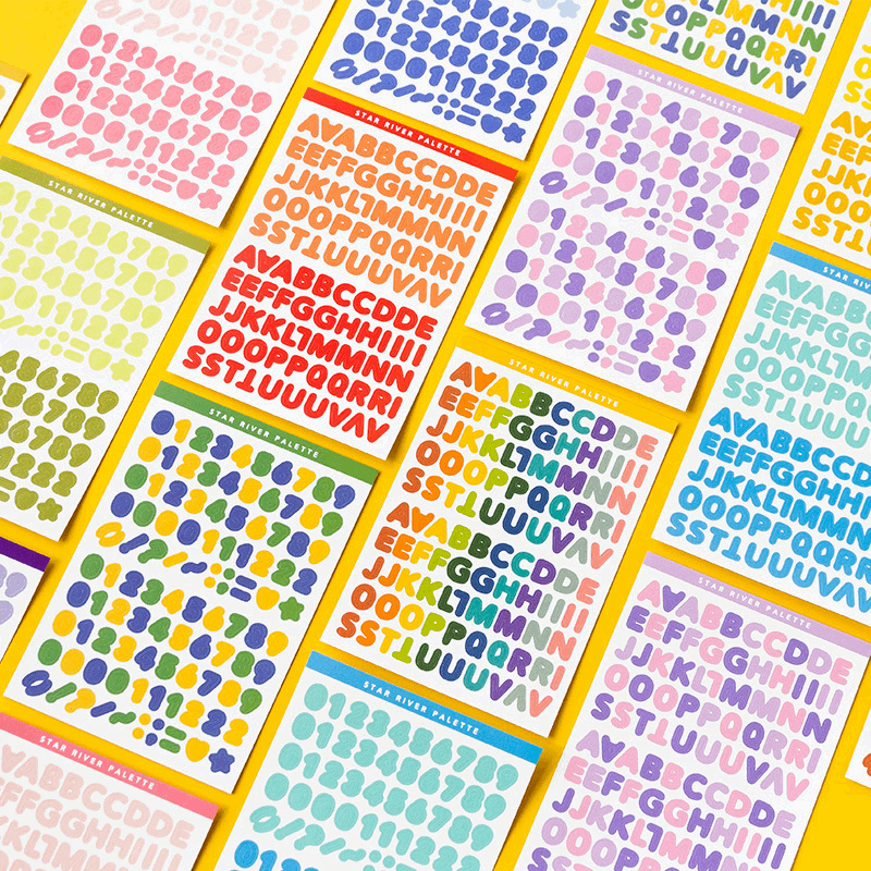 Alphabet Stickers Sheets.pdf Alphabet Letter Sticker Sheet Set (6 Sheets) – Ice Cream Cake