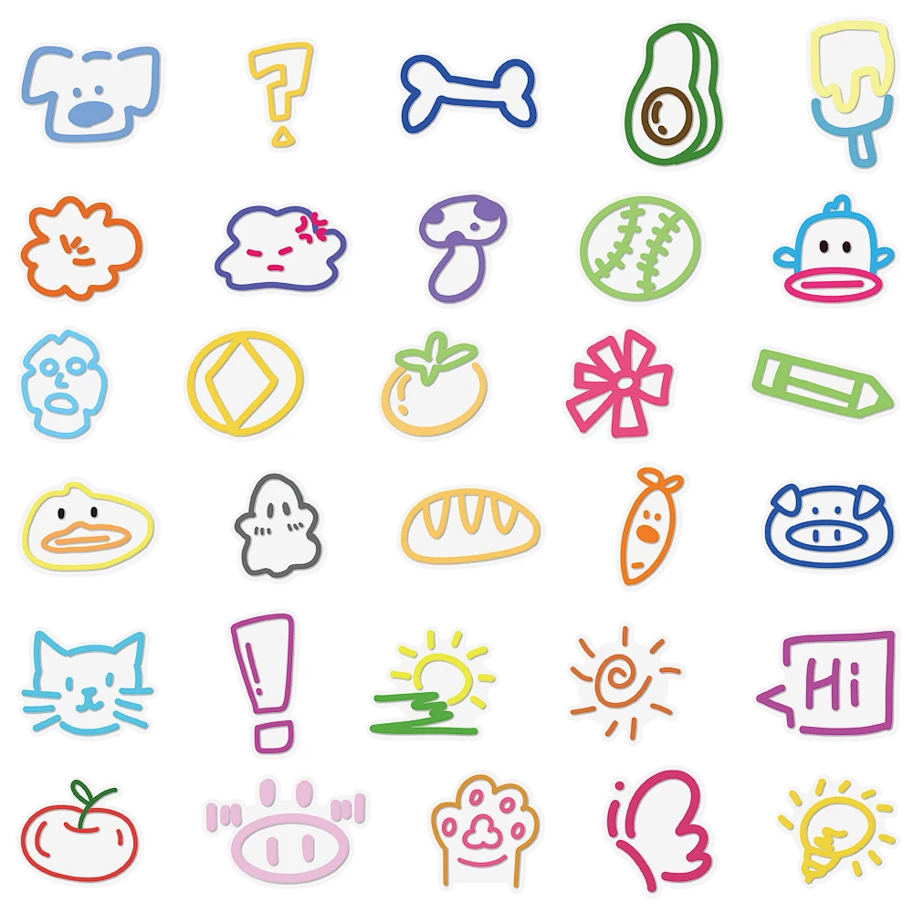 Marker Doodle Sticker Pack (50 Stickers)