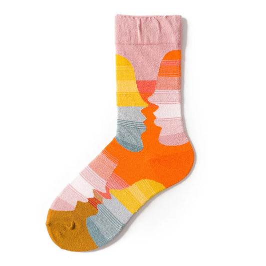 Gradient Face Crew Socks